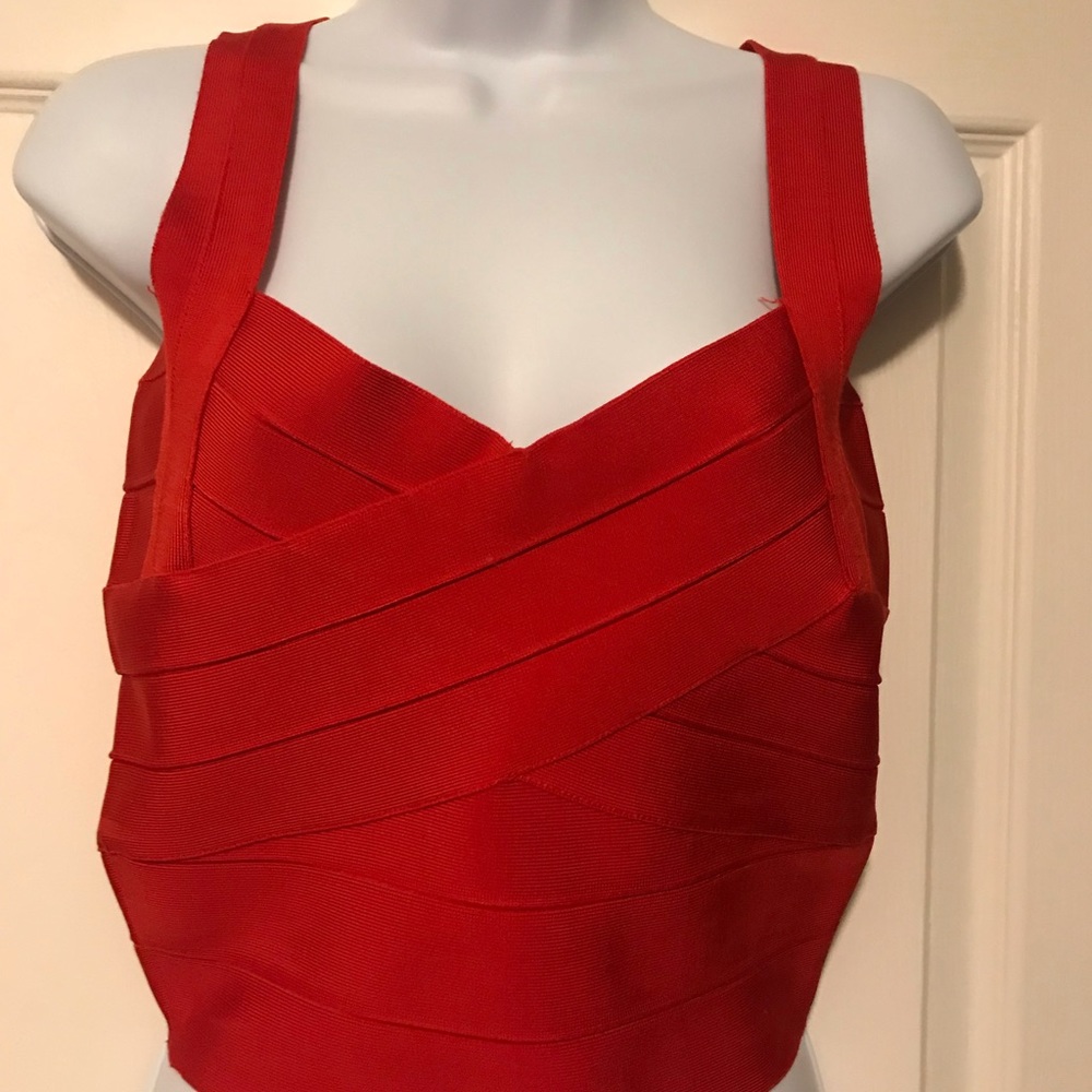 Brand New Bright Red Bandage Crop Top